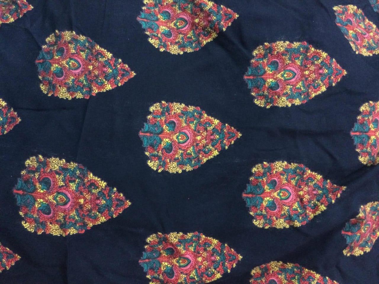 Flower Discharge Printed Rayon Fabric